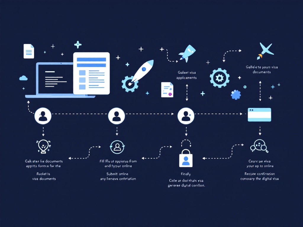 Infographic showing the digital visa process