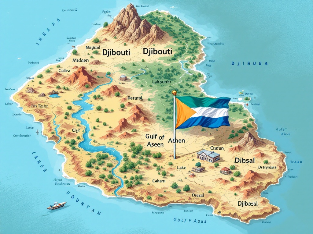 Map of Djibouti highlighting its location