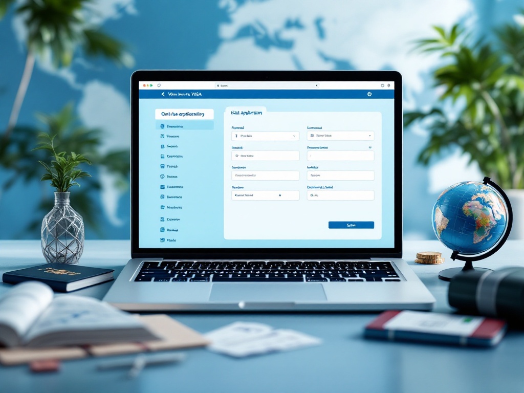 Example of an online visa application form interface