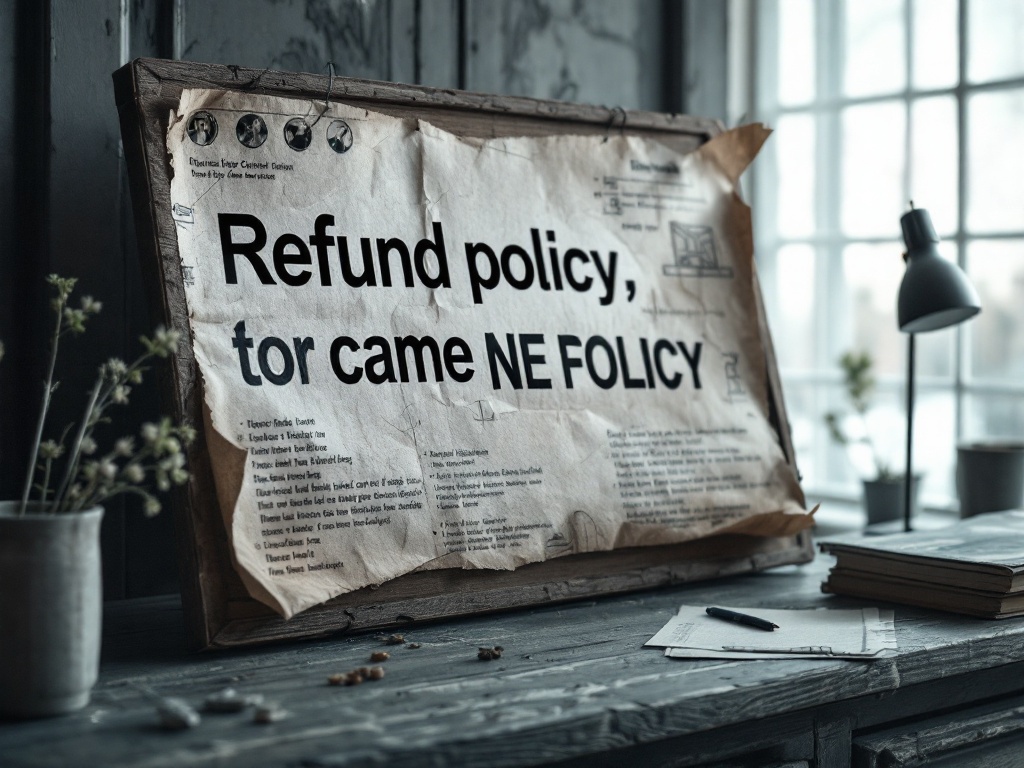 Document icon representing a refund policy or terms and conditions