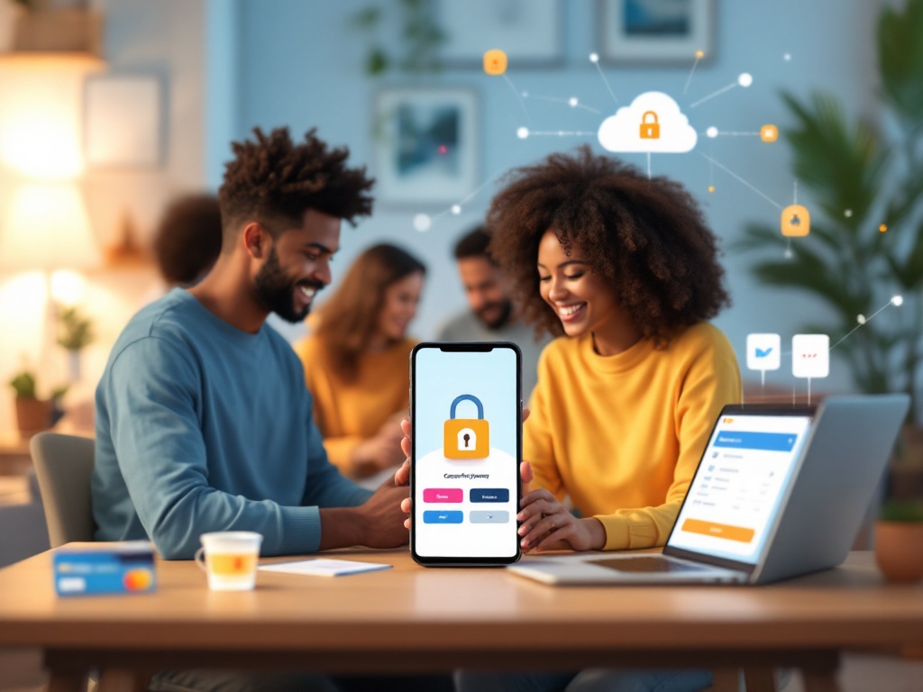 Secure online payment concept with credit cards and lock icon