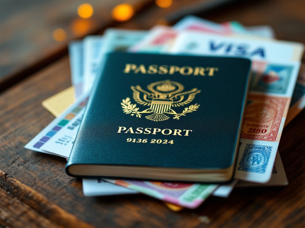 Travel documents including passport and visa